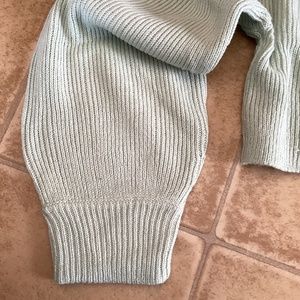 H&M crop turtleneck ribbed green sweater, size S, NWOT